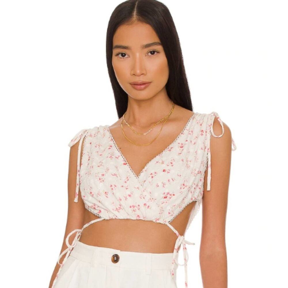 MAJORELLE Lauralie Crop Top in Summerfield White NWOT Size XL
